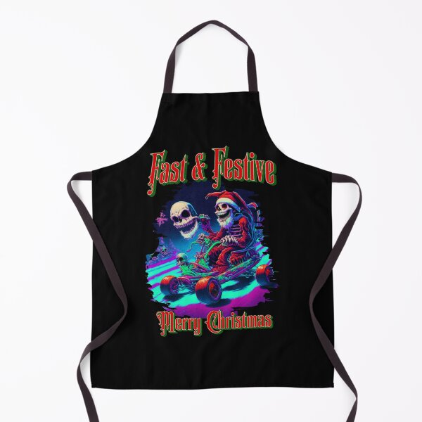 Item preview, Fast & Festive Merry Christmas Happy Skull Skeleton Go Kart Racing Funny Karting Xmas designed and sold by CarantinedChaos.