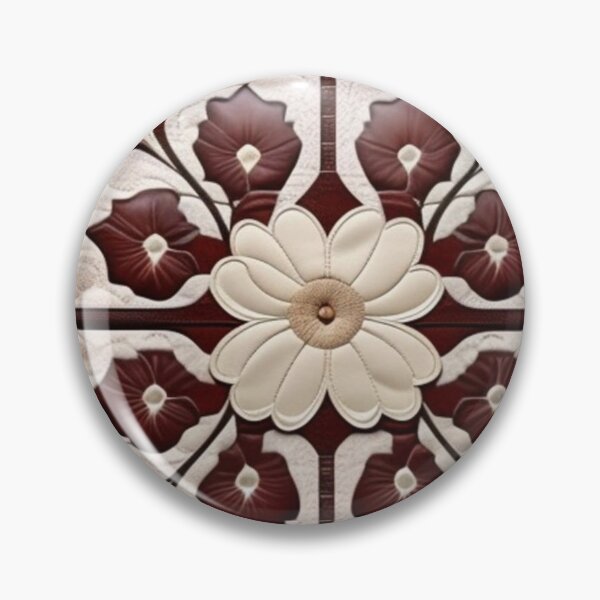 Item preview, Ivory and brown leather Patchwork floral  designed and sold by Roxburylane.