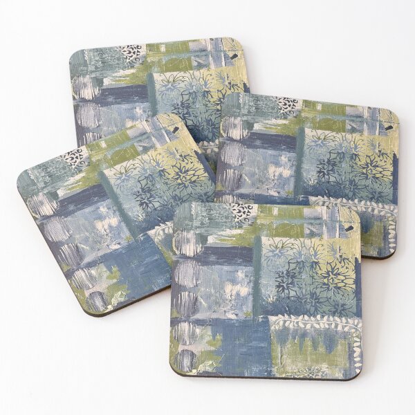 Item preview, Abstract Acrylics: Green Blue Patchwork designed and sold by DanaLButler.