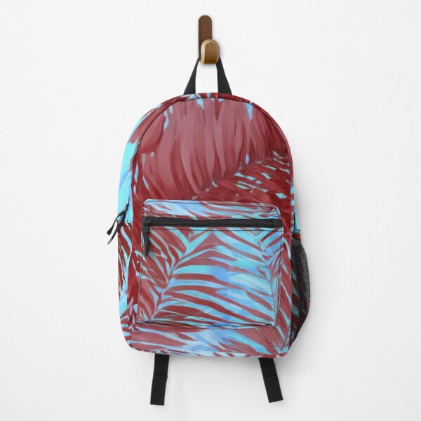 Item preview, Red Neon Tropical Vintage Fern Pastel Palm Trees Pattern Home Décor designed and sold by SassyArtistry.