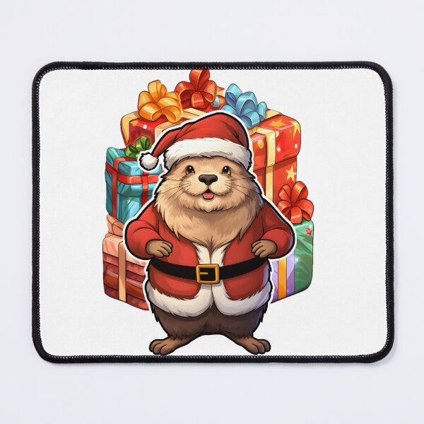 Item preview, Marmot santa with gifts  designed and sold by Trendy-Artistry.
