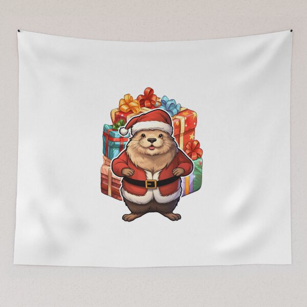 Item preview, Marmot santa with gifts  designed and sold by Trendy-Artistry.