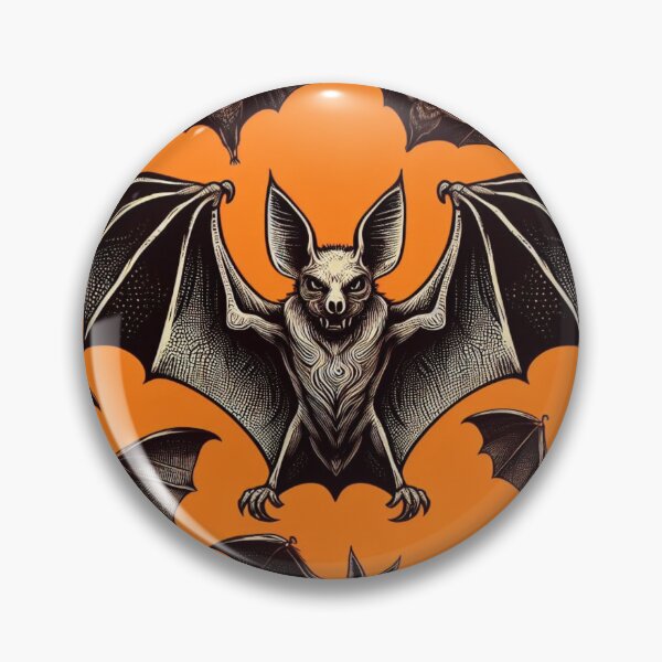 Item preview, "Classic Bat Pattern - Vibrant Orange Background, HD Illustration" designed and sold by lujubraga.