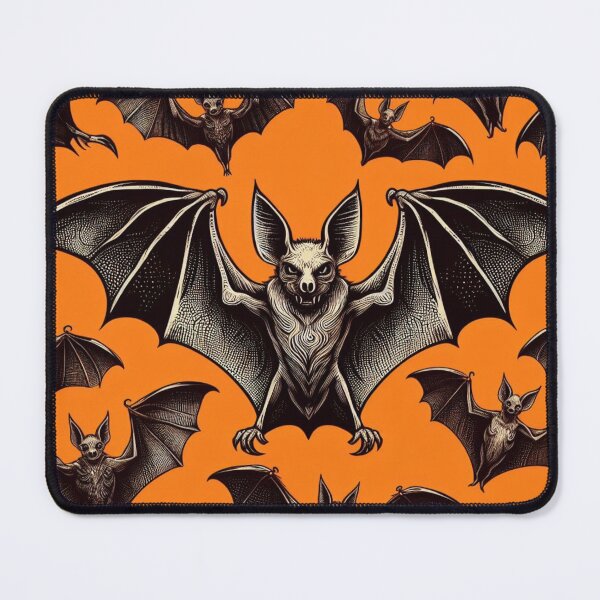 Item preview, "Classic Bat Pattern - Vibrant Orange Background, HD Illustration" designed and sold by lujubraga.