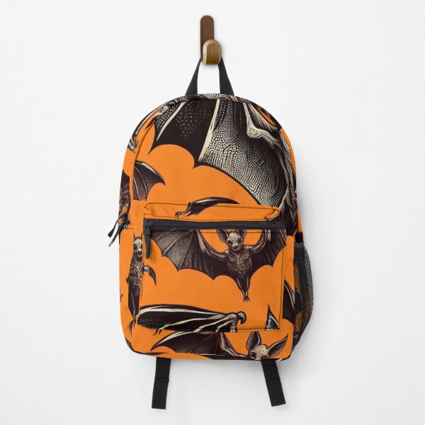 Item preview, "Classic Bat Pattern - Vibrant Orange Background, HD Illustration" designed and sold by lujubraga.