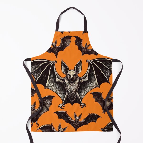 Item preview, "Classic Bat Pattern - Vibrant Orange Background, HD Illustration" designed and sold by lujubraga.