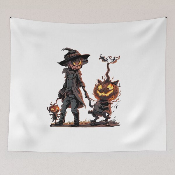 Item preview, Scarecrow and his gang of Halloween pumpkins designed and sold by AlejaJorgeShop.