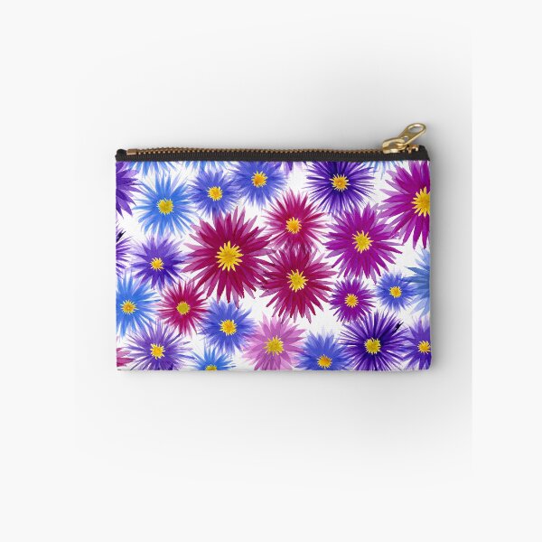 Item preview, Autumn Asters - bright floral daisies in blue, pink, magenta, red, purple, lavender designed and sold by ReesaAnneArt.