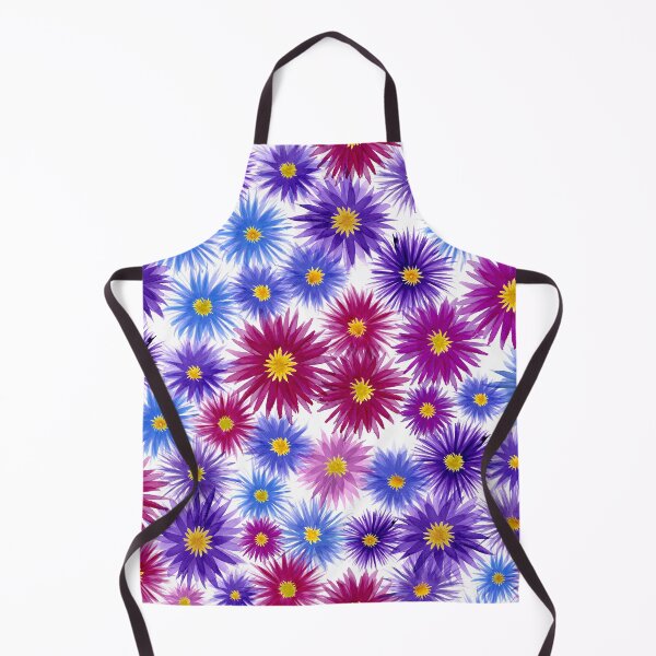 Item preview, Autumn Asters - bright floral daisies in blue, pink, magenta, red, purple, lavender designed and sold by ReesaAnneArt.