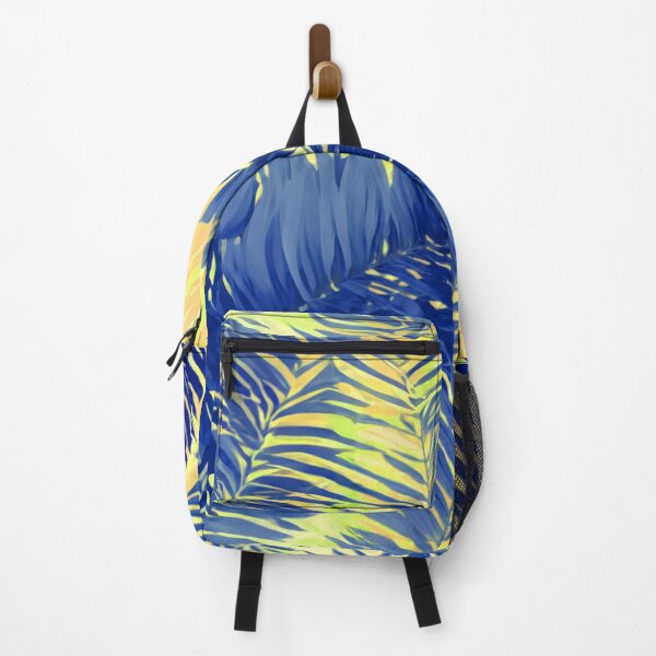 Item preview, Blue Neon Tropical Vintage Fern Pastel Palm Trees Pattern Home Décor designed and sold by SassyArtistry.