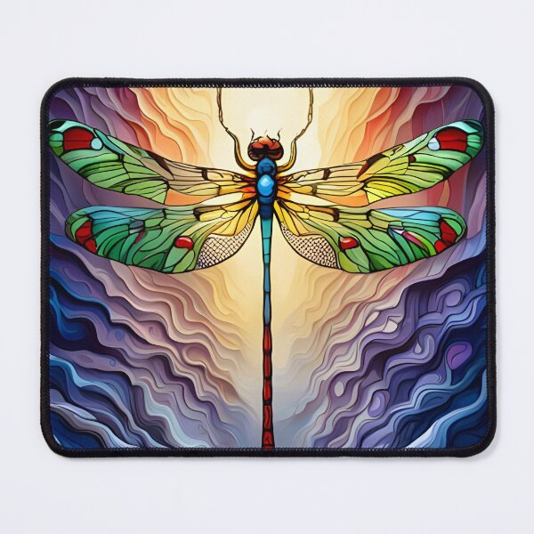 Item preview, Dragonfly Stained Glass Cartoon designed and sold by druidwolfart.
