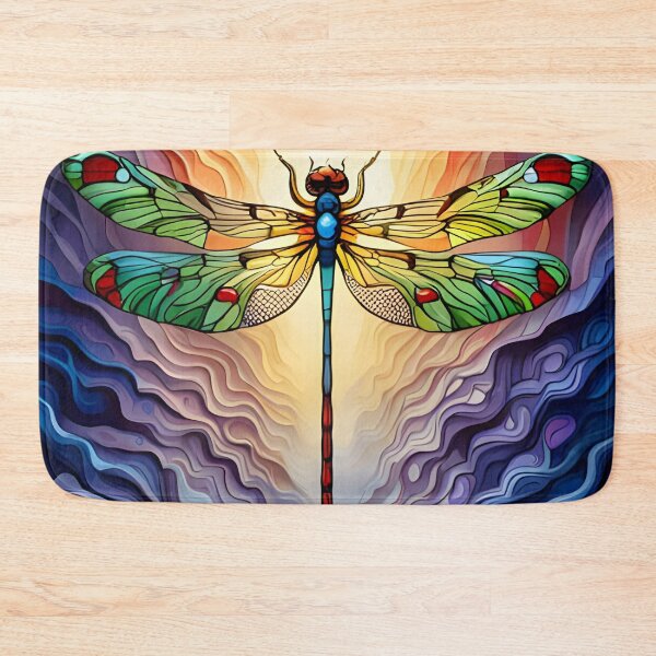 Item preview, Dragonfly Stained Glass Cartoon designed and sold by druidwolfart.