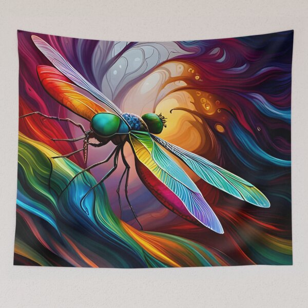 Item preview, Dragonfly Stained Glass Cartoon designed and sold by druidwolfart.