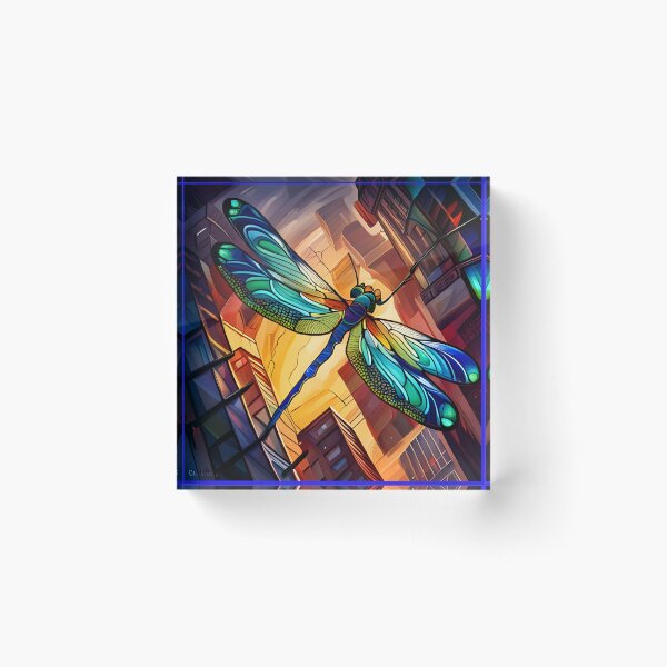 Item preview, Dragonfly Stained Glass Cartoon designed and sold by druidwolfart.