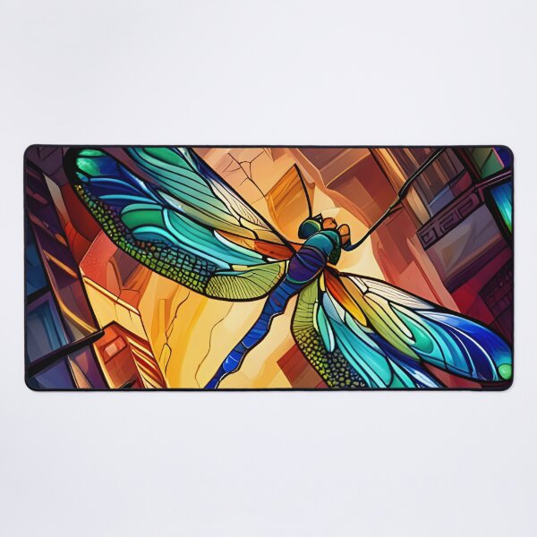 Item preview, Dragonfly Stained Glass Cartoon designed and sold by druidwolfart.