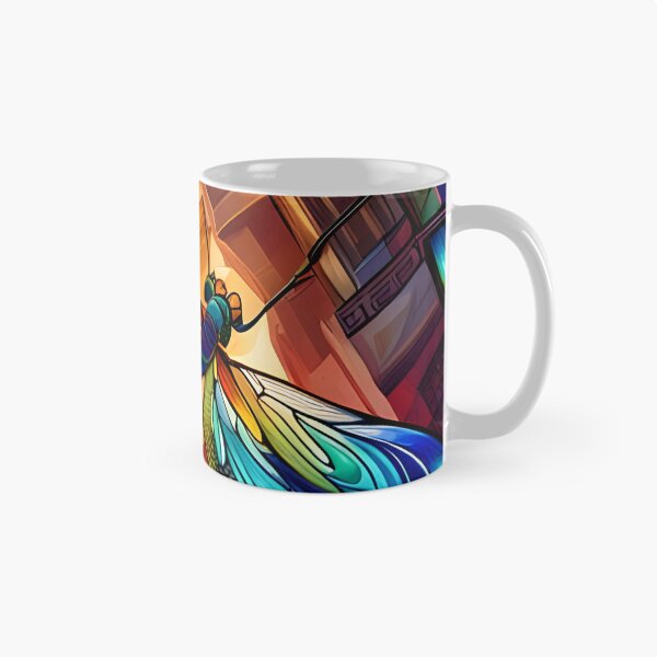Item preview, Dragonfly Stained Glass Cartoon designed and sold by druidwolfart.