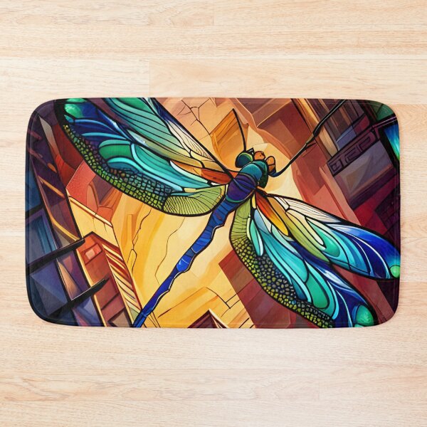 Item preview, Dragonfly Stained Glass Cartoon designed and sold by druidwolfart.