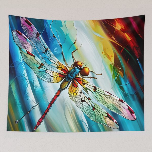 Item preview, Dragonfly Stained Glass Cartoon designed and sold by druidwolfart.