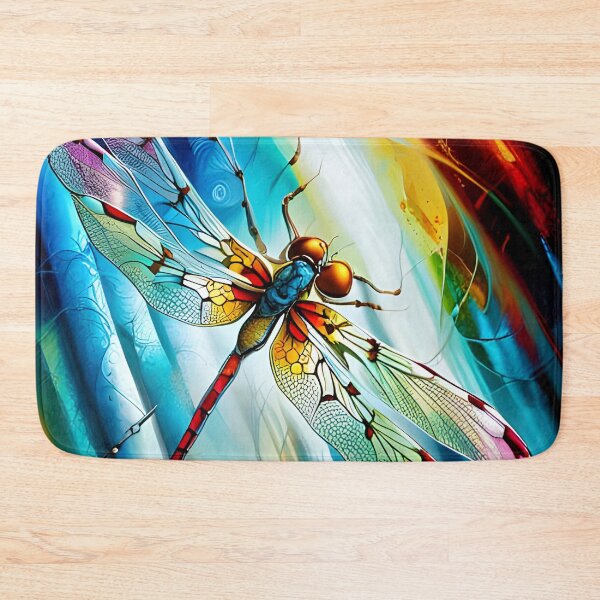 Item preview, Dragonfly Stained Glass Cartoon designed and sold by druidwolfart.