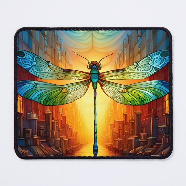 Item preview, Dragonfly Stained Glass Cartoon designed and sold by druidwolfart.