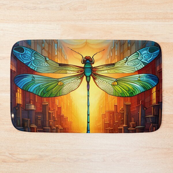Item preview, Dragonfly Stained Glass Cartoon designed and sold by druidwolfart.