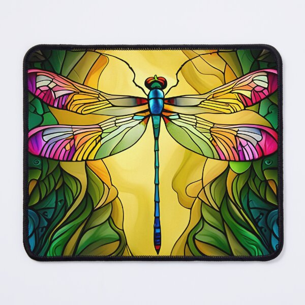 Item preview, Dragonfly Stained Glass Cartoon designed and sold by druidwolfart.