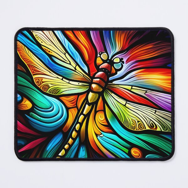 Item preview, Dragonfly Stained Glass Cartoon designed and sold by druidwolfart.