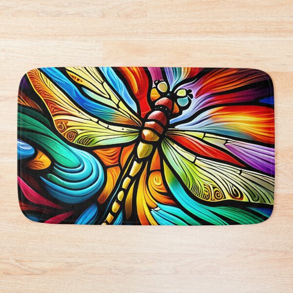 Item preview, Dragonfly Stained Glass Cartoon designed and sold by druidwolfart.