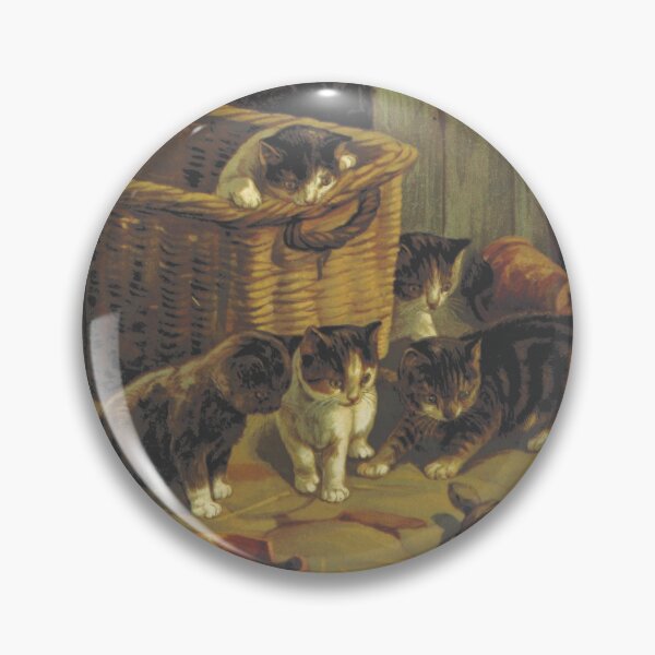 Item preview, Kittens Looking at a Turtle Vintage Watercolor Edith Nesbit Artistic Cat Lovers Gift designed and sold by ElegantTeaTime.