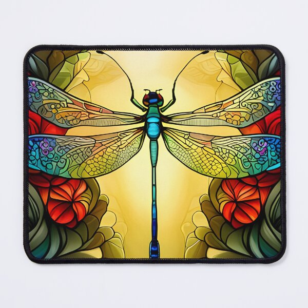 Item preview, Dragonfly Stained Glass Cartoon designed and sold by druidwolfart.
