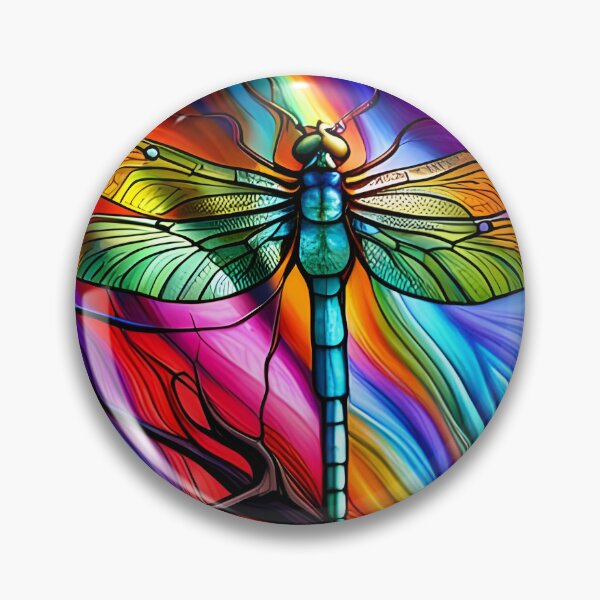 Item preview, Dragonfly Stained Glass Cartoon designed and sold by druidwolfart.