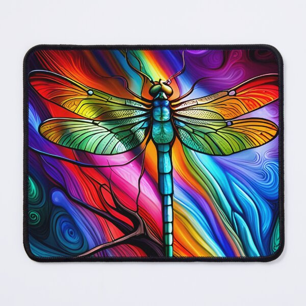 Item preview, Dragonfly Stained Glass Cartoon designed and sold by druidwolfart.