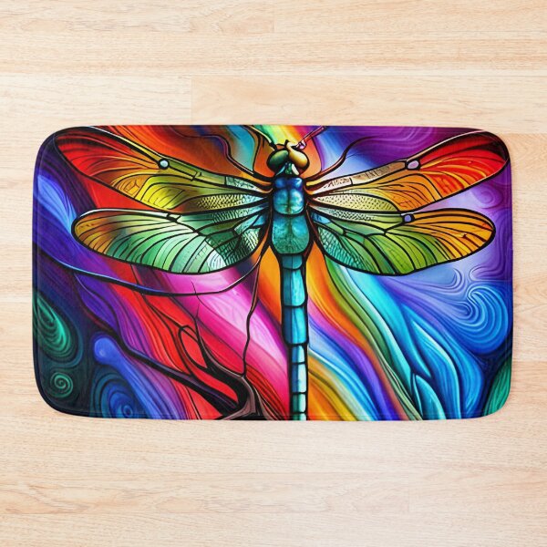 Item preview, Dragonfly Stained Glass Cartoon designed and sold by druidwolfart.
