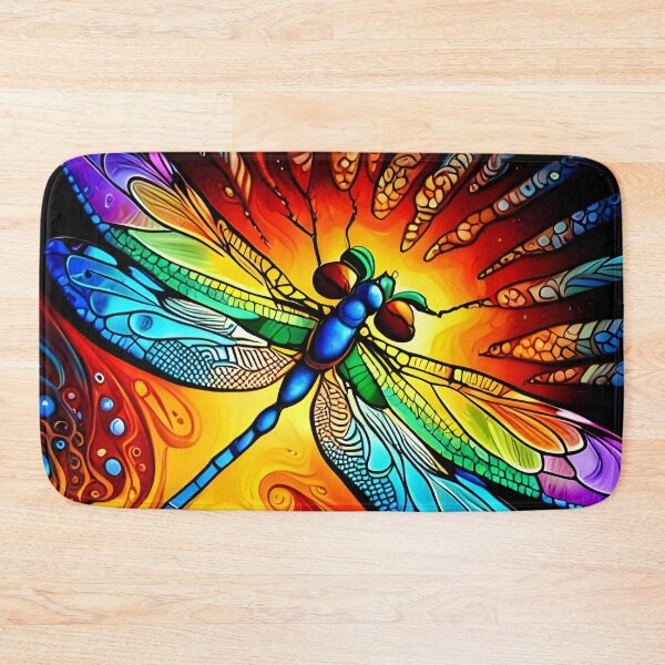 Item preview, Dragonfly Stained Glass Cartoon designed and sold by druidwolfart.