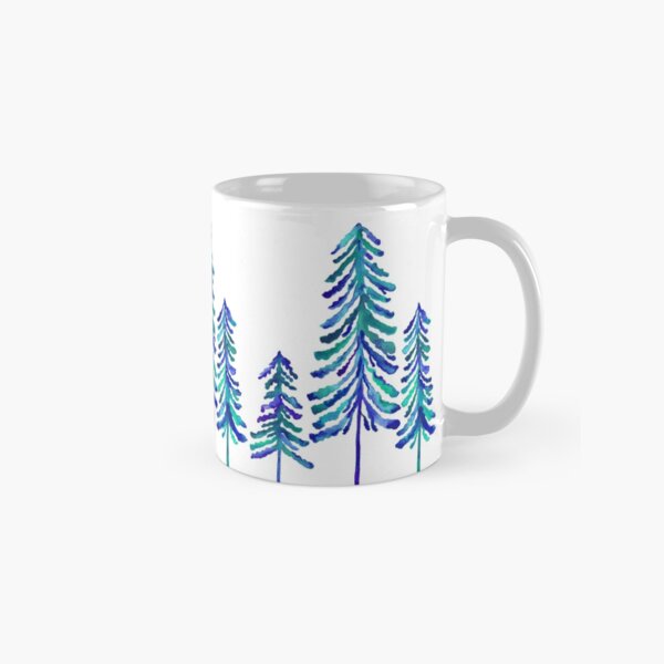 Pine Trees – Navy & Turquoise Palette Classic Mug