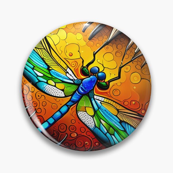 Item preview, Dragonfly Stained Glass Cartoon designed and sold by druidwolfart.