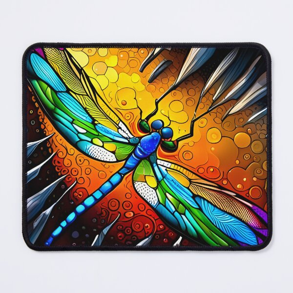 Item preview, Dragonfly Stained Glass Cartoon designed and sold by druidwolfart.