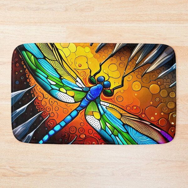 Item preview, Dragonfly Stained Glass Cartoon designed and sold by druidwolfart.