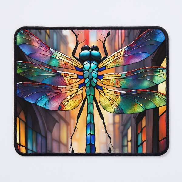 Item preview, Dragonfly Stained Glass Cartoon designed and sold by druidwolfart.