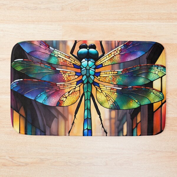 Item preview, Dragonfly Stained Glass Cartoon designed and sold by druidwolfart.