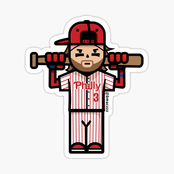 Bryce Harper #3 Philadelphia Phillies Signature Jersey  Sticker for Sale  by TheBmacz