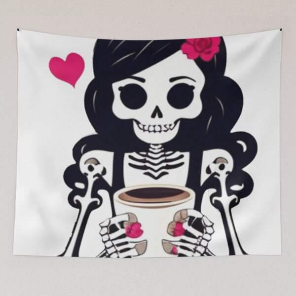 Item preview, Female Skeleton, Halloween Coffee Drinking Skeleton designed and sold by ishitastore08.