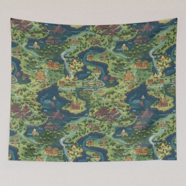 Item preview, Retro JRPG Map Art designed and sold by natthaaekf.