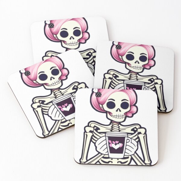 Item preview, Female Skeleton, Halloween Coffee Drinking Skeleton designed and sold by ishitastore08.