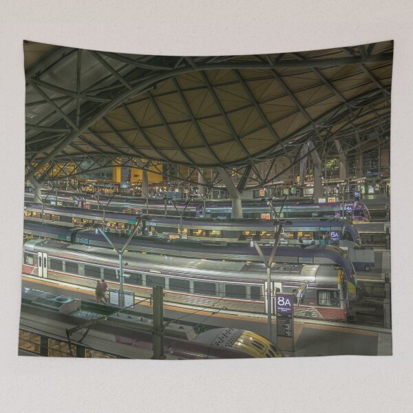 Item preview, Busy Late Night Departures at Southern Cross Station - Melbourne, Victoria, Australia designed and sold by Steven Jodoin.
