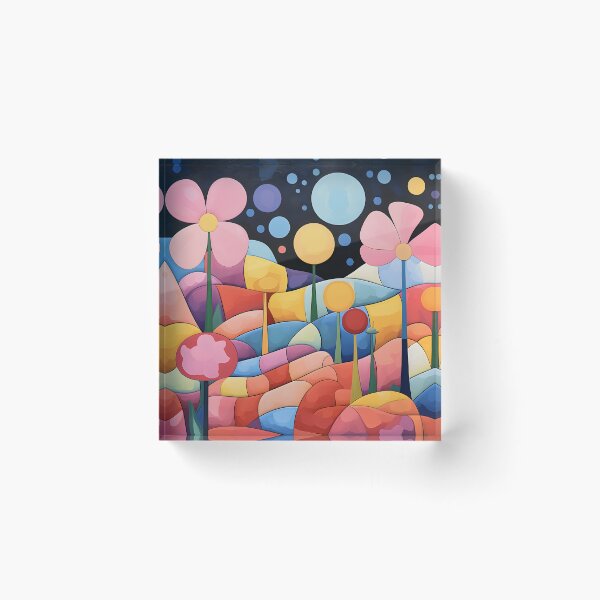Artikelvorschau, Buntes Blumenfeldgemälde entworfen und verkauft von inkArtistryfine.