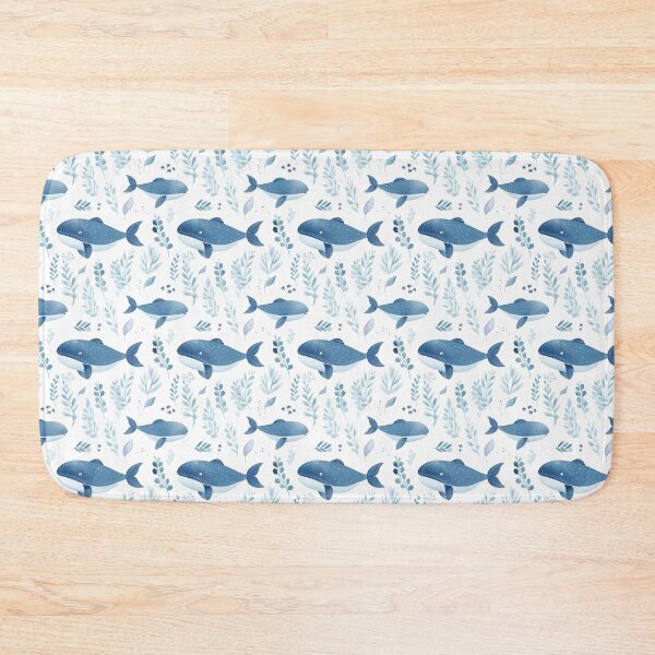 Item preview, Whimsical Waves: A Playful Blue Whale Delight designed and sold by qoodesignstudio.
