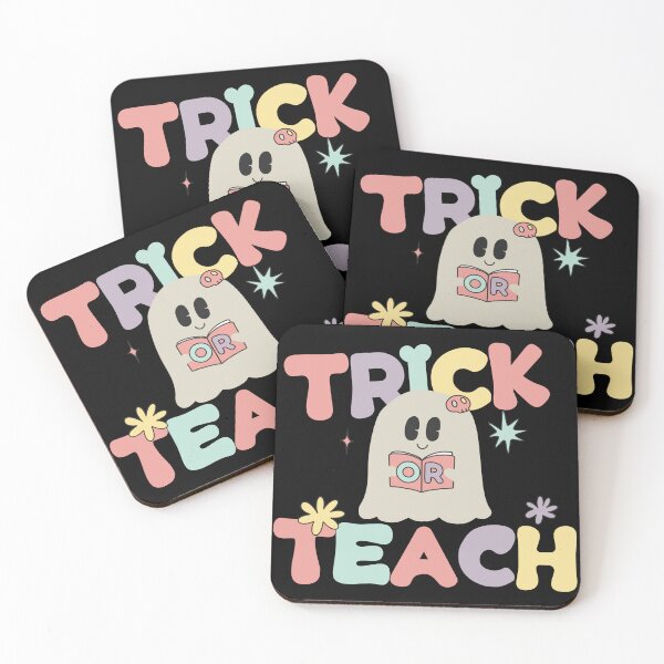 Item preview, trick or teach boo spooky teacher groovy retro vintage designed and sold by TNwandesignart.