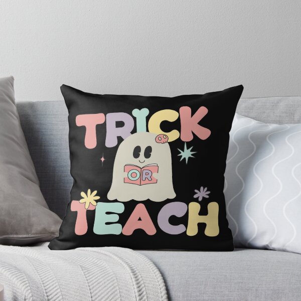 Item preview, trick or teach boo spooky teacher groovy retro vintage designed and sold by TNwandesignart.