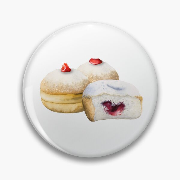 Item preview, Delicious watercolor Hanukkah donuts for stickers, prints, magnets, t shirts designed and sold by Elena Malgina.